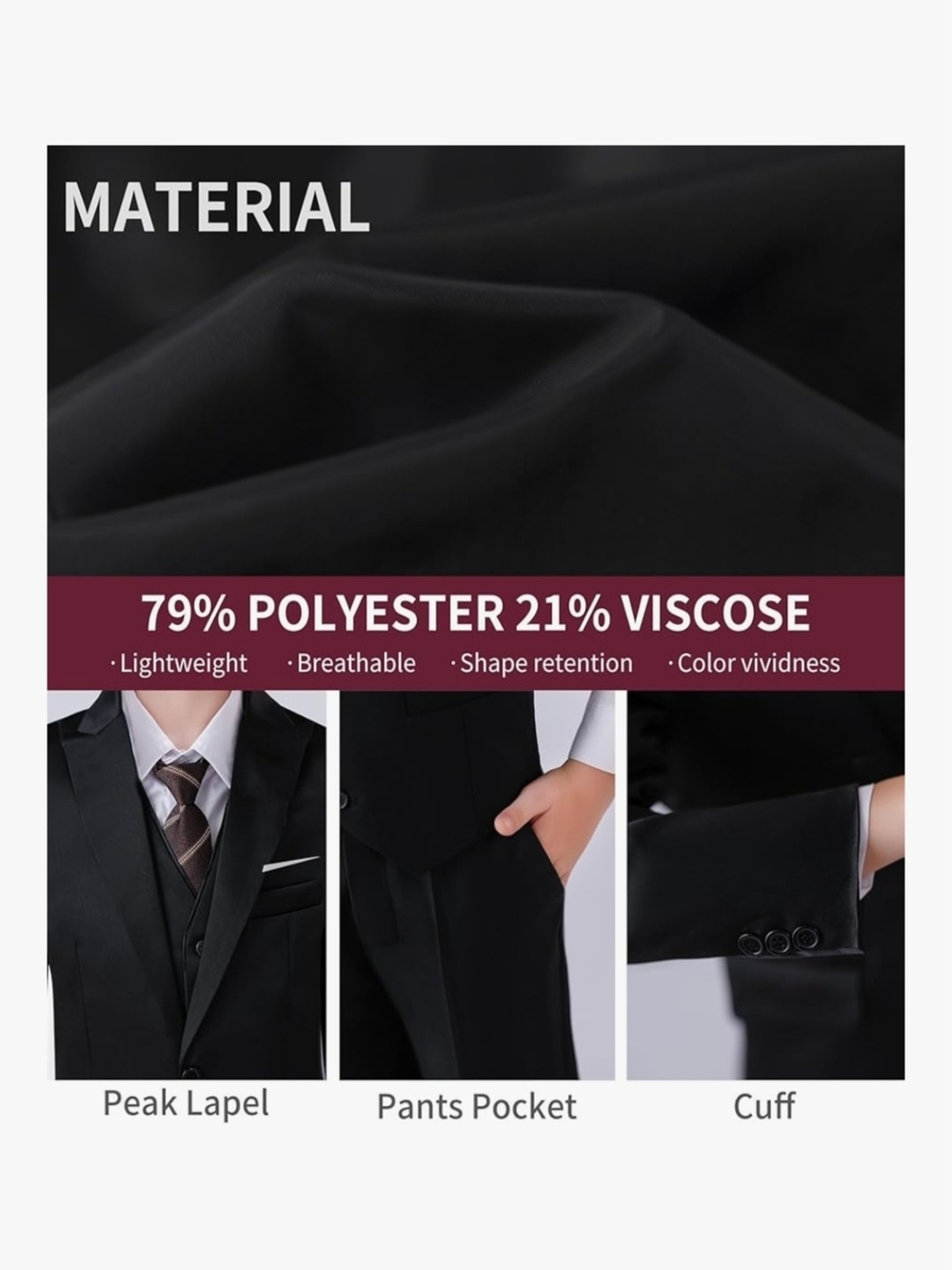 Boys' 6 Piece Suit - Picture 4 of 9